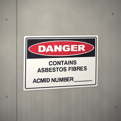Asbestos Warning Label for Department of Education QLD