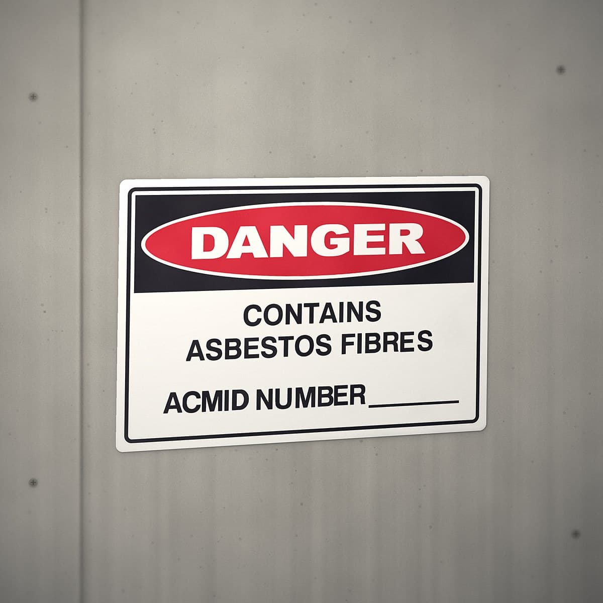 Asbestos Warning Label